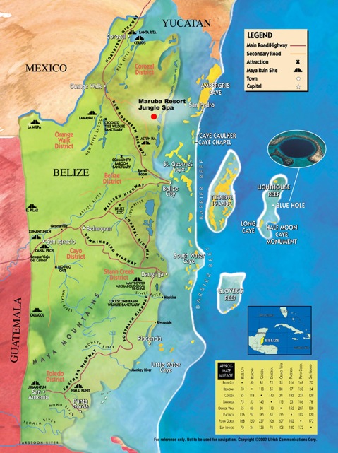 Map Of Belize Central America. Belize is located in the